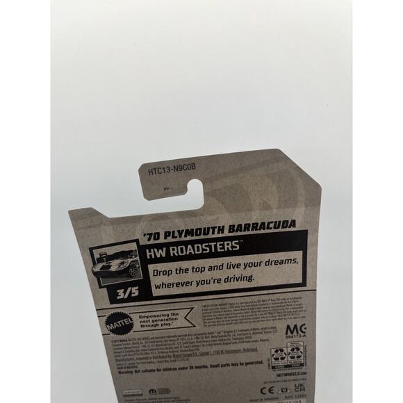 HOT WHEELS 20/250 ‘70 Plymouth Barracuda HW ROADSTERS 3/5 DIECAST CAR - Picture 4 of 5